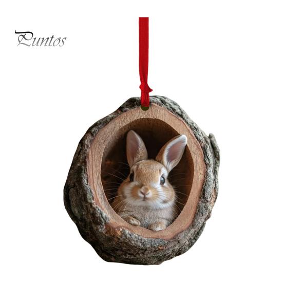Christmas Animal Ornament Cartoon Forest Animal Hanging Decoration 2D Flat Acrylic Pendant for Christmas Tree Decor