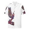 Santana Abraxas Knopen Blouse Latijnse Rock Gitarist Carlos Santana Korte Mouw Overhemden 3D Geprinte Tops