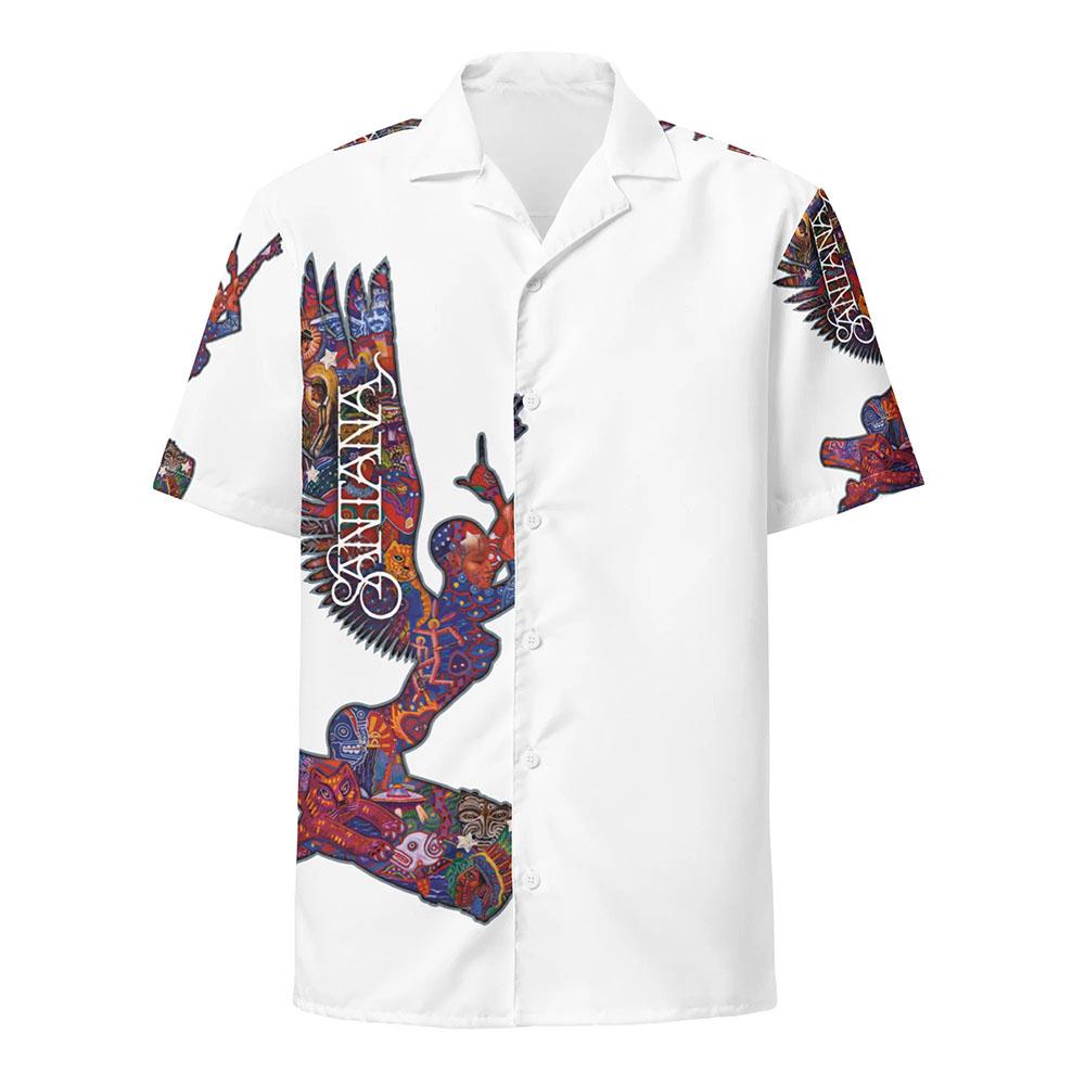 

Santana Abraxas Button Up Shirt Latin Rock Guitarist Carlos Santana Chemise Short Sleeve Shirts 3D Printed Tops S