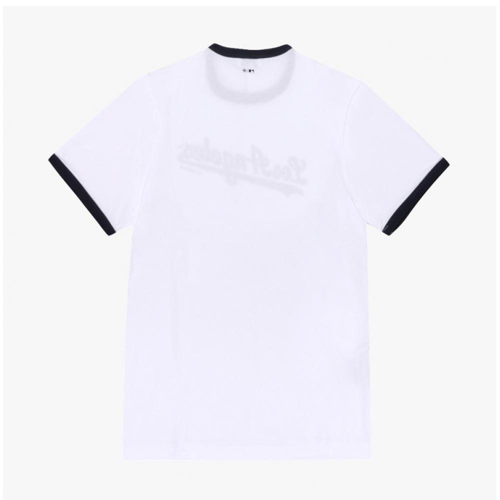 SporTy   Rich DodgerS Ringer Women S T ShirT Wh50 whiTe Dark Navy