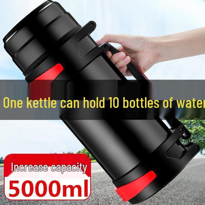 Portable Stainless Steel Insulated Travel Kettle - Large Capacity Outdoor Thermos Bottle