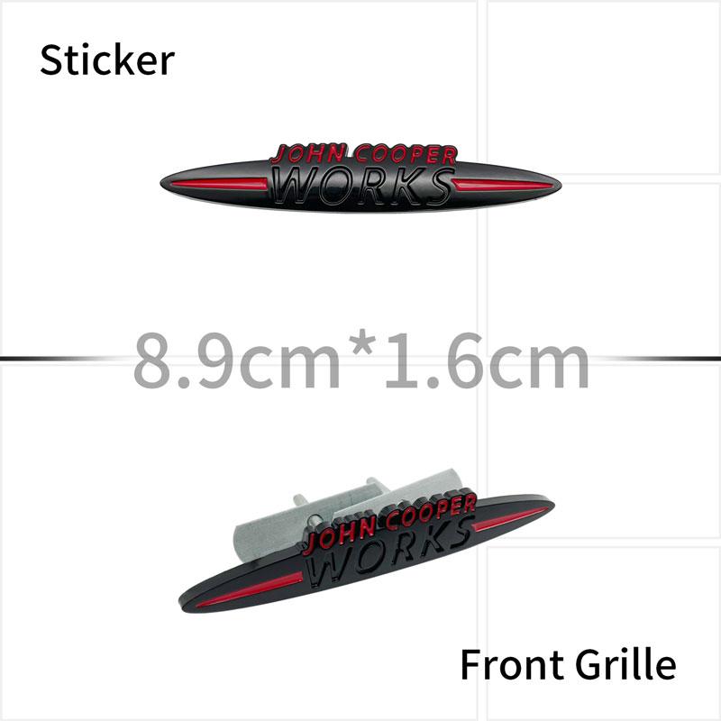 3D Chrome Metal Car Sticker John Cooper Works Emblem Decals For  Mini JCW R50 R52 R53 R55 F56 F55 F60 Fender Front Grille Logo