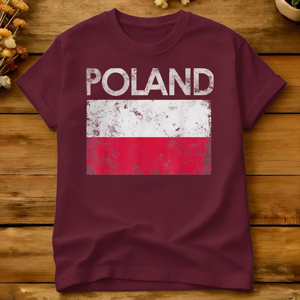 Vintage Poland Polish Flag Pride Gift Cotton T Shirt For Unisexs Summer Poland Polska Polish Tshirts Harajuku Tee Shirt Clothing