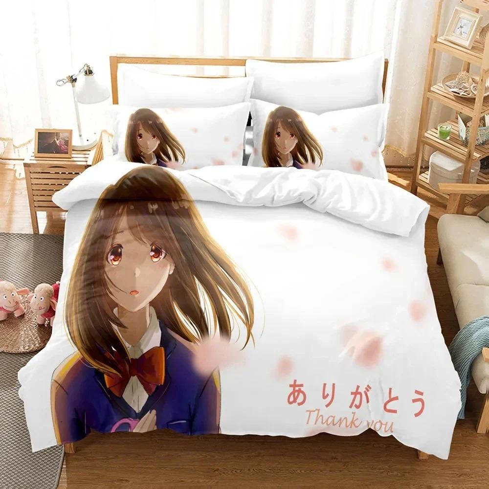 3D Anime As the Moon, So Beautiful Bedding Set,Duvet Cover Bed Set Quilt Cover Pillowcase,King Queen Twin Size Boys Girls Adults