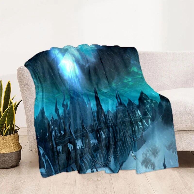 World of Warcraft Pattern Oversized Manta Sofa Bed Cover Soft and Hairy Blanket Plaid Soft Warm Flannel Throw Blankets Fans Gift