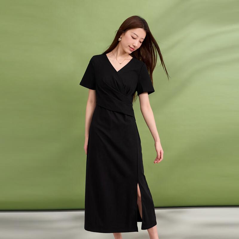 Plus Size V-Neck A-Line Maxi Dress with Slit