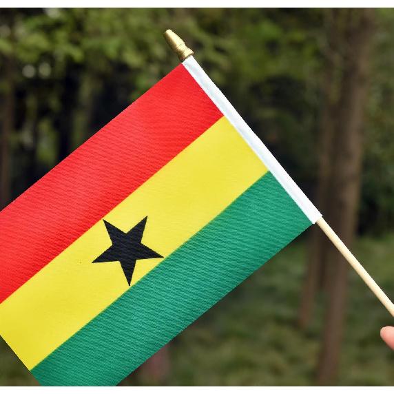 25Pack Small Ghana Flag Handheld Mini Ghanaian Flags on Stick 5x8 Inch