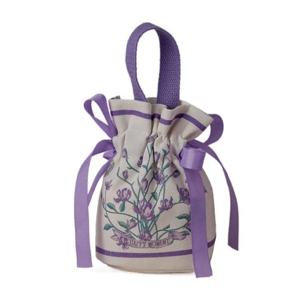 Sacs Cadeaux de Noël Toile Fleur Cordon de Serrage Sac d'Emballage Noël Mariage Bonbons Bijoux Emballage Sac Cadeaux Boîte à Sucre