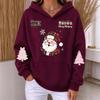 Women's Casual Christmas Print Long Sleeve Hoodie Pullover Sweatshirt for Everyday Wear