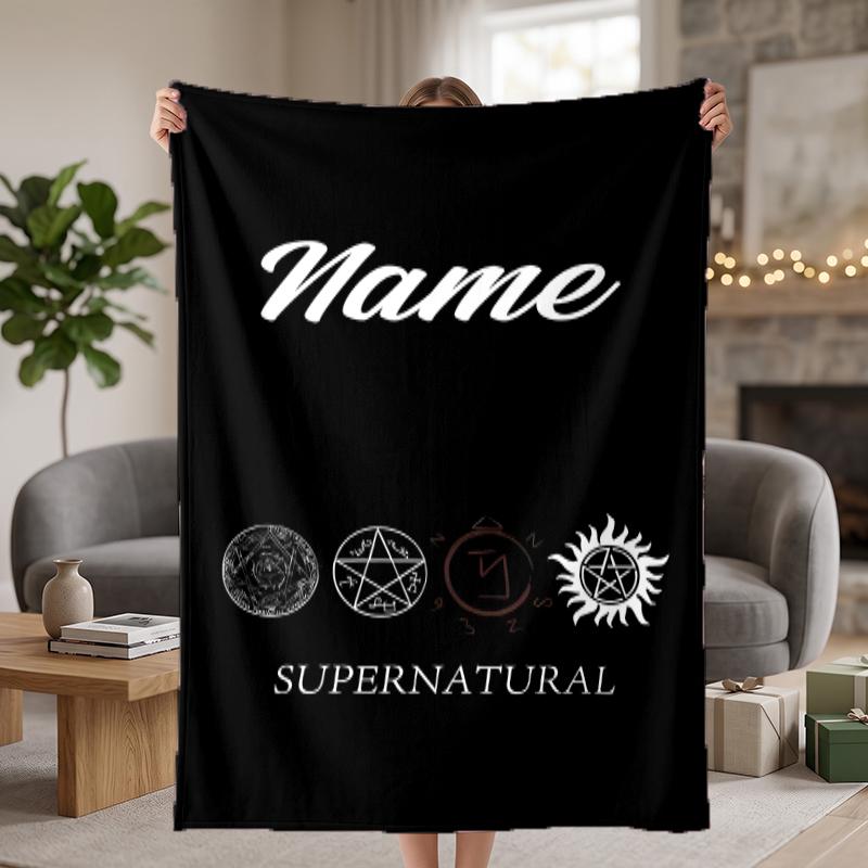 Supernatural Custom Flannel Blankets Soft Warm Cozy Throws for Home Decor Holiday Gifts