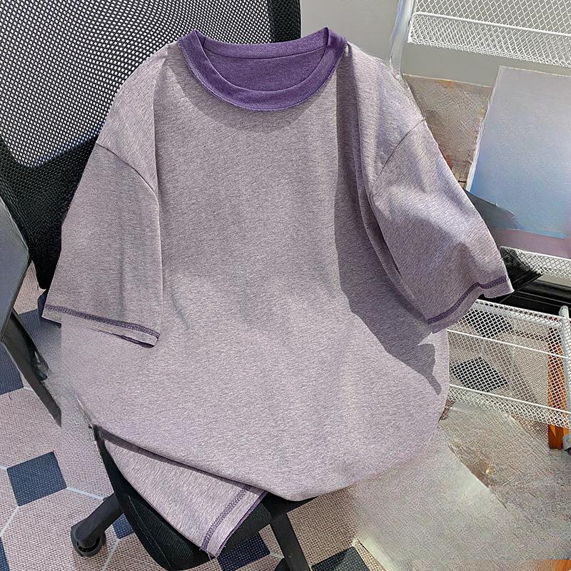 

Новая летняя свободная футболка с открытыми плечами для женщин, большого размера и нишевого стиля 4XL серый