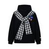 2KWEIRD American Plaid Shawl Fake Two-Piece Hoodie Women Early Autumn New Loose Lazy Chic High Street Couple Jacket Cotton Full Sleeve