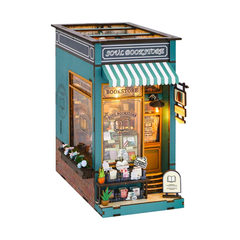 Hongda 3D Bookstore Bookend Model Kit: Adult Decompression Toy Gift