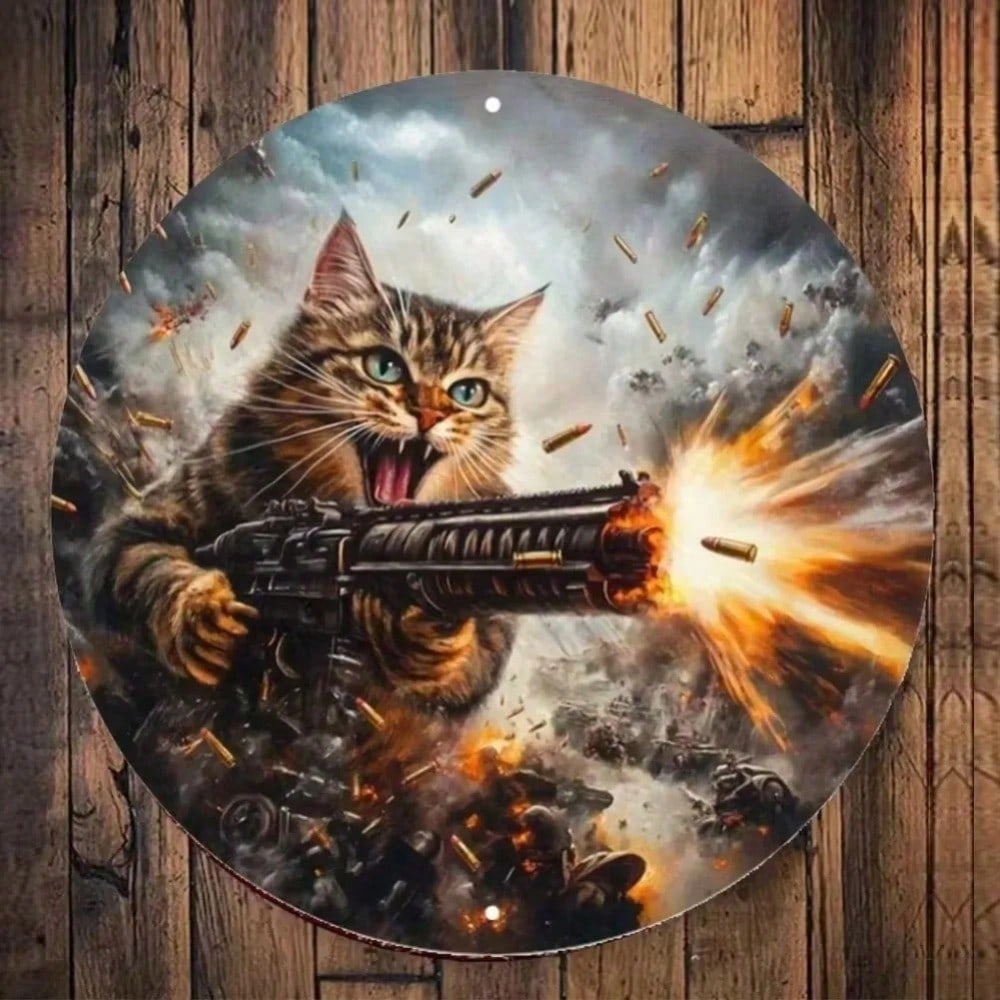

Untamed Feline Fantasy Metal Wall Art, Stunning Cat Poster for Living Room Bedroom Decor 20x20 різнокольоровий