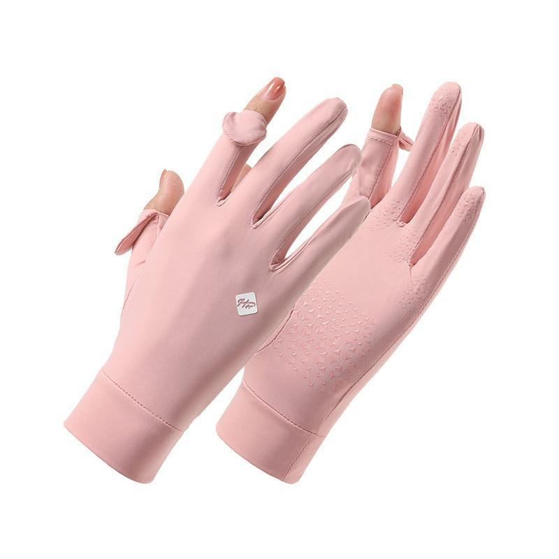 UV Protection Driving Gloves Women Lightweight Ice Silk Long Finger Anti-Slip Touchscreen Compatible Outdoor Cycling