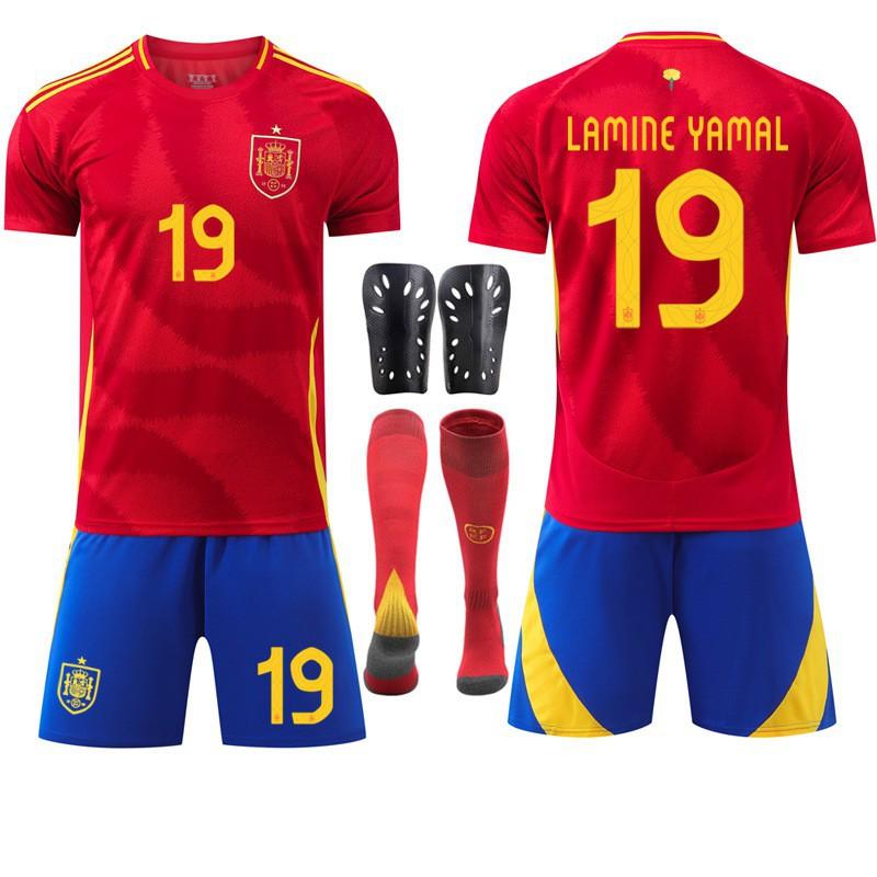 European Cup 7 Morata No. 19 Yamal 17 Nico Jersey Olmo Spanish Home Football