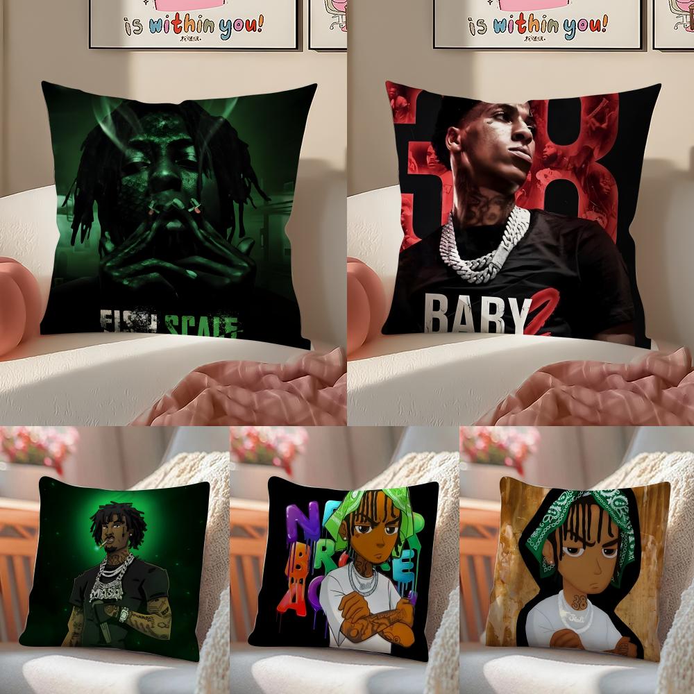 Toppg HipHop Rapper YYoungBoy Cushion Cover Pillowcase Short Plush Invisible zipper Room Sofa Cushion Cover