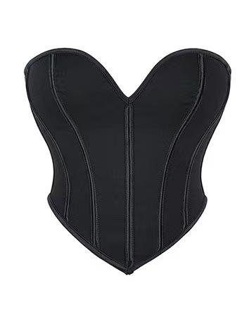 Black matte tube top shapewear fishbone chest wrap small vest sexy court top XS чёрный