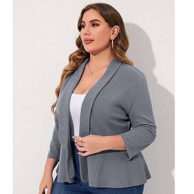 Nadměrná velikost tenký volný 3XL 4XL 5XL Kabát Ženy Móda Běžné Podnikání Kostým Cardigan Košile Větrovka Dámská bunda Outwear Kabát XL-5XL