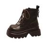 European thick-soled Martin boots for women's 2025 autumn and winter new breathable fashion big head lace-up fashion boots British style short boots