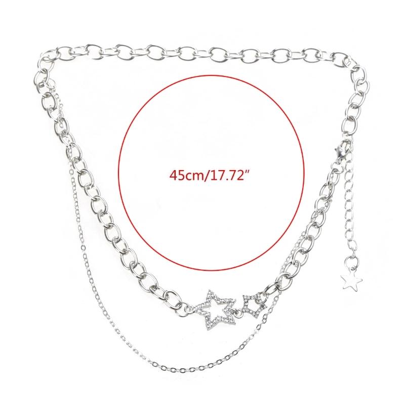 Fashion Y2k Jewelry Punk Hollow Star Necklaces for Hot Girl Women Pentagram Chains Choker Minimalist Party Accessories