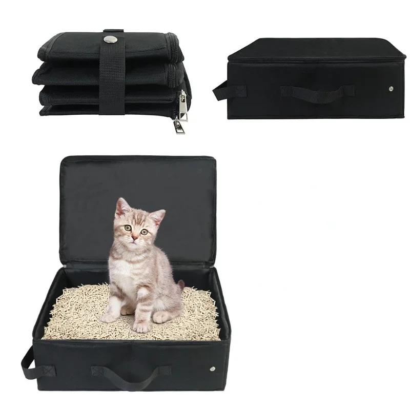 Dış Mekan Katlanabilir Kedi Kum Kabı Taşınabilir Katlanır Seyahat Evcil Hayvan Kum Kabı Köpek Tuvalet Tepsisi Katlanır Kedi Kum Tuvaleti Su Geçirmez
