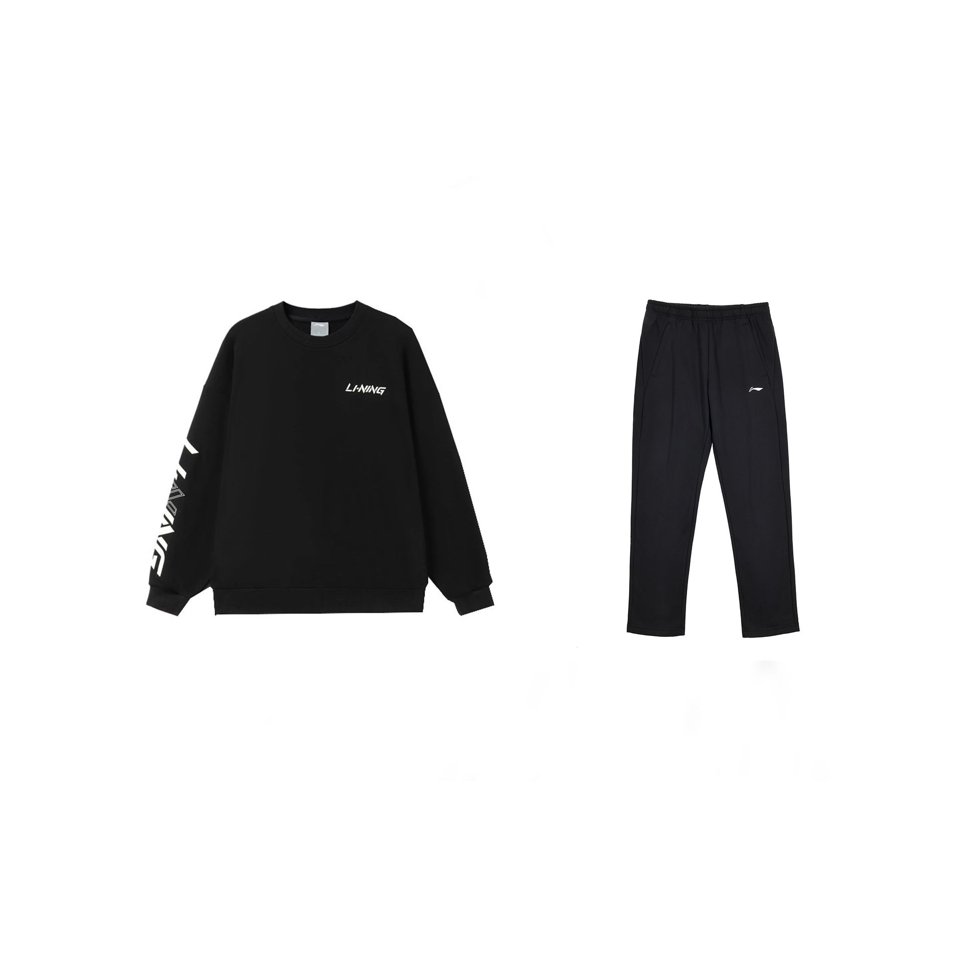 

Li Ning Sports Fashion Series пуловер с круглым вырезом толстовка прямые трикотажные спортивные штаны повседневный спортивный комплект мужская спортивная одежда AWDRB77-1+AKLTC41-1 XL