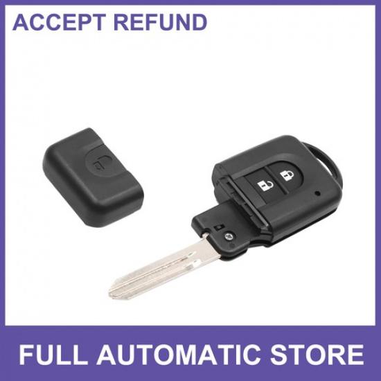 

2 Buttons ert Uncut Key Fob Remote Control Case Shell for Nissan Black