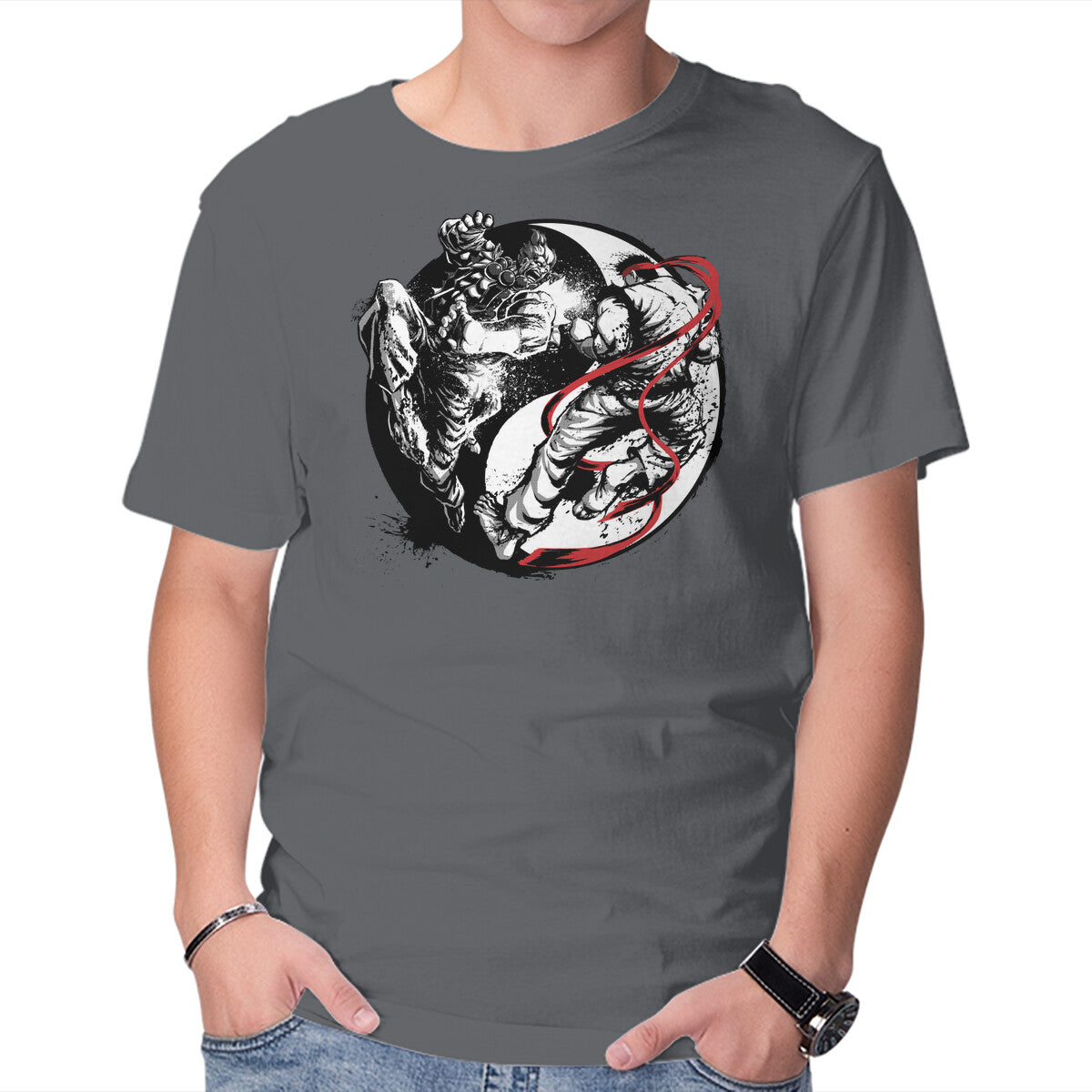 Unisex Crew Neck T-Shirt Endless Fight Graphic Short Sleeve Casual Tee XXXL