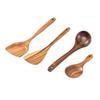 Acacia Long Handle Heat-Resistant Wooden Spatula and Salad Fork Set