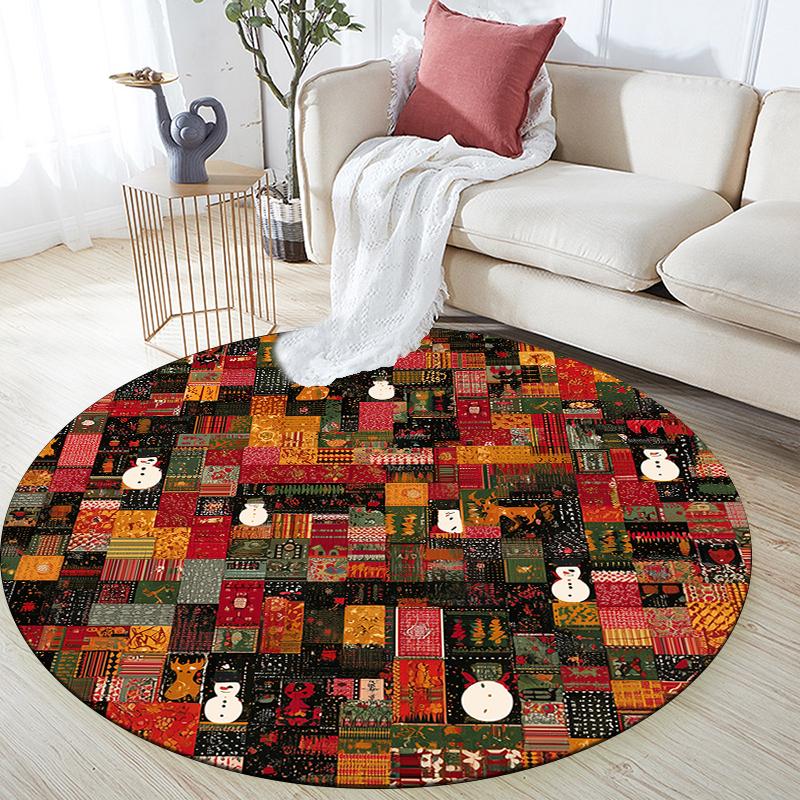 

Collage pattern round rug,Carpet Rug for Living Room Bedroom Sofa Playroom Decor,Non-slip Floor Mat,Holiday Gifts and Birthday Gifts 80cmx80cm