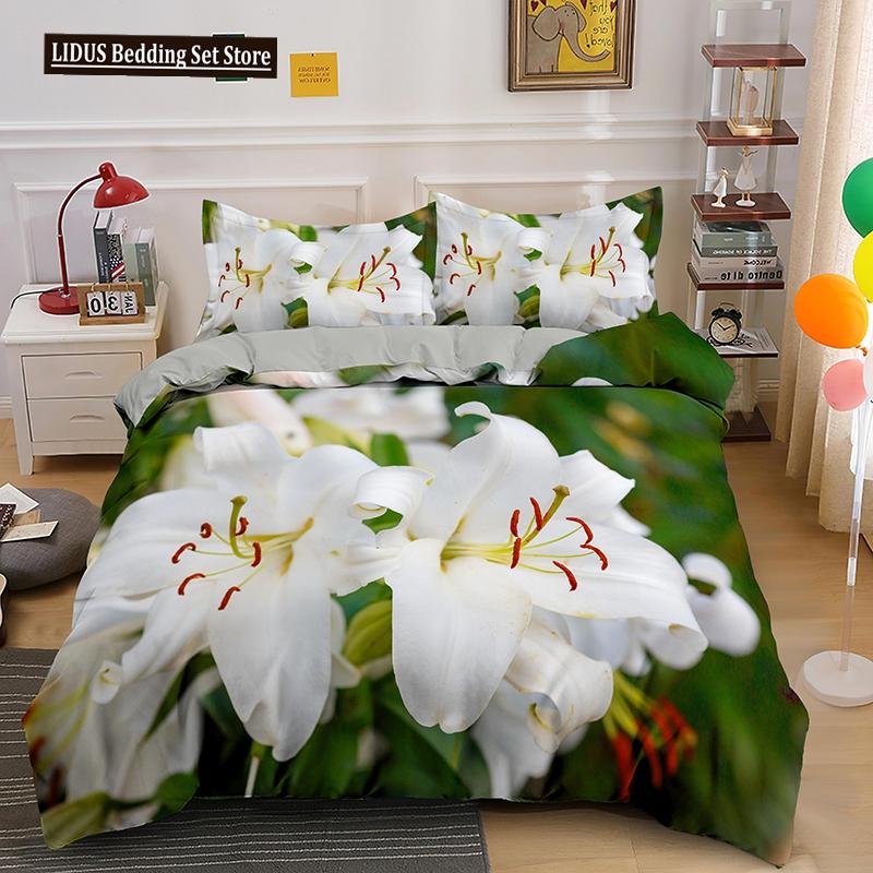 3D Flowers Bedding Set Twin Full King Queen Size Comforter Set For Kids Girl Bedroom Decoration Polyester Duvet Cover Set King