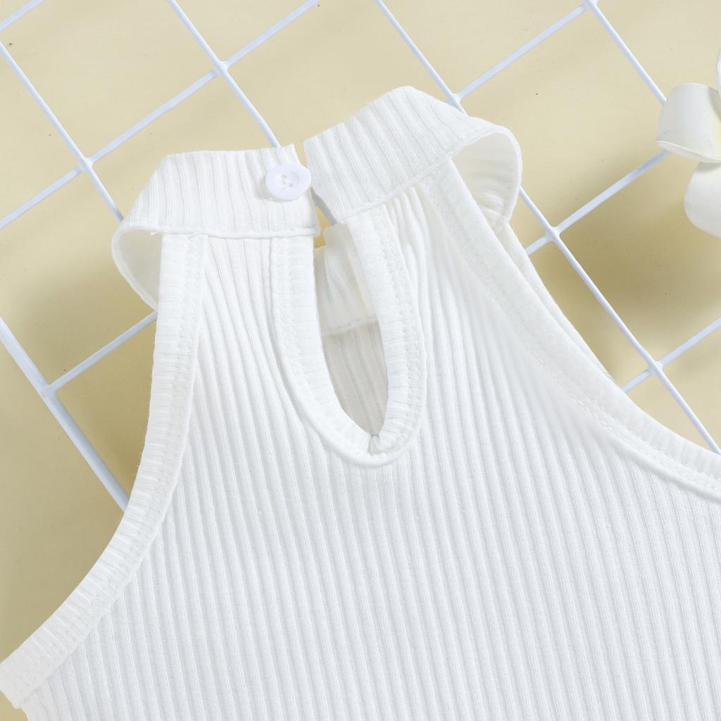 Girls Summer Halter Tank Top Shorts Belt Bag Set