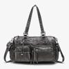 Commuter large-capacity messenger bag, high-end zipper handbag bag, fashionable one-shoulder washed women's tote bag.
