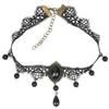 Gothic Necklace Black Beaded Sexy Lace Choker Necklace Vintage Tassel Chain Women Steampunk Halloween