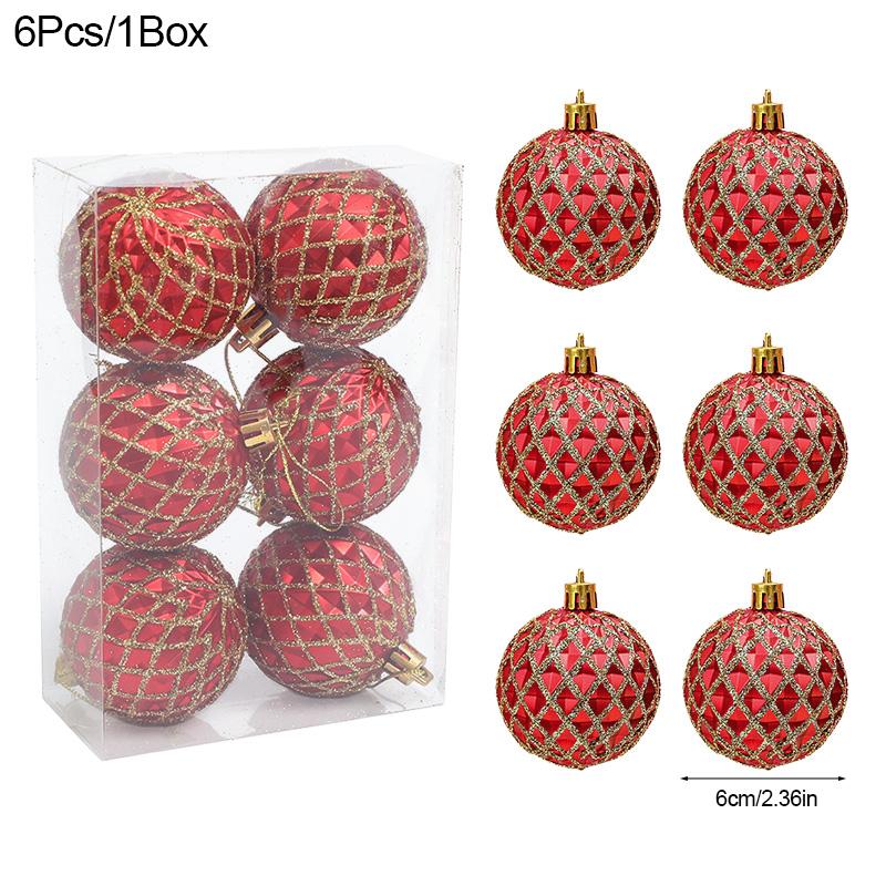 

6 шт. 6 см рождественские шары украшения елочные подвески Navidad Noel новогоднее праздничное украшение для дома E