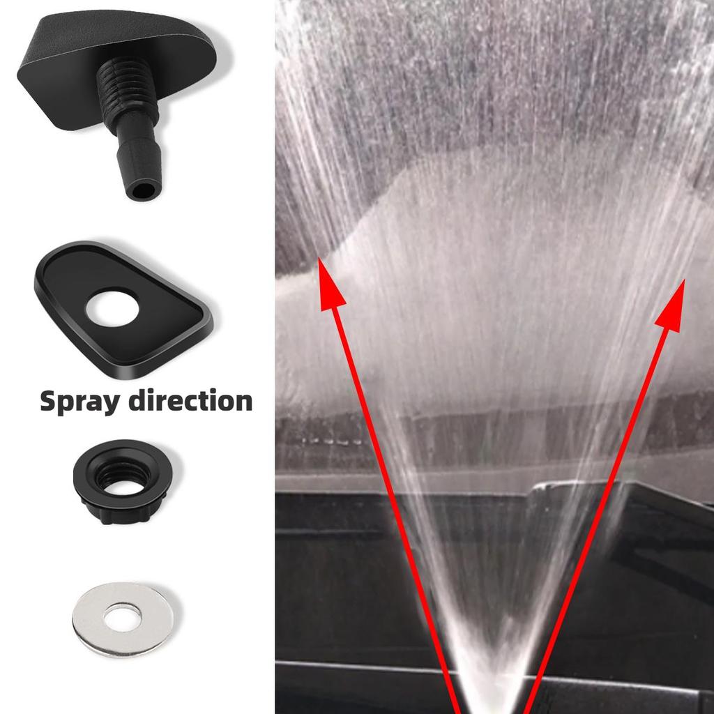 2PCS Universal Front Windshield Washer Wiper Nozzle Jet Sprayer Water Spout Outlet Adjustment