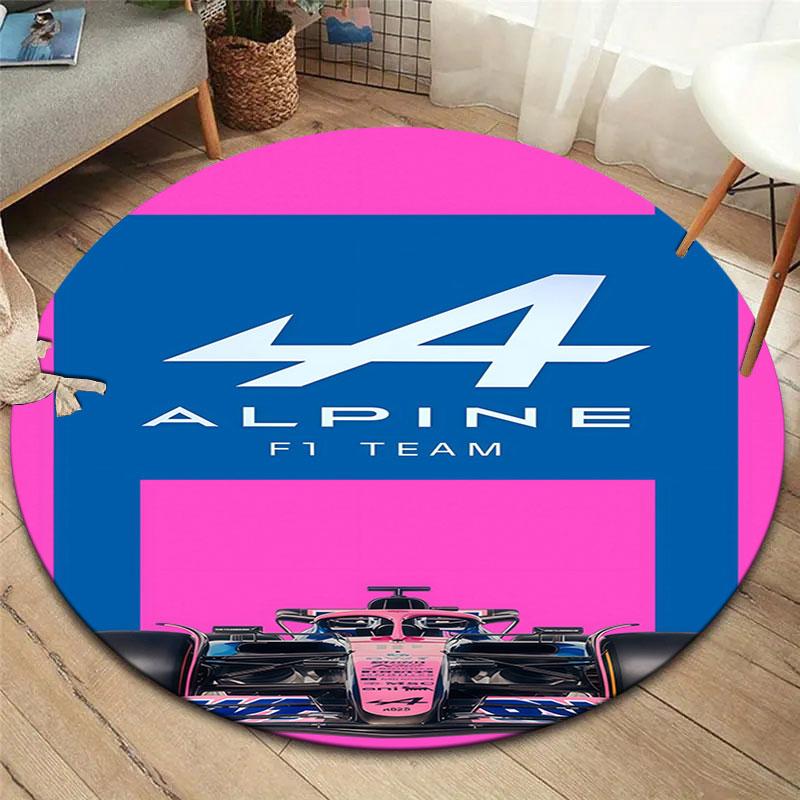 Alpine F1 Round Area Rug,Carpet Rug for Living Room Bedroom Sofa Playroom Decor,Non-slip Floor Mat