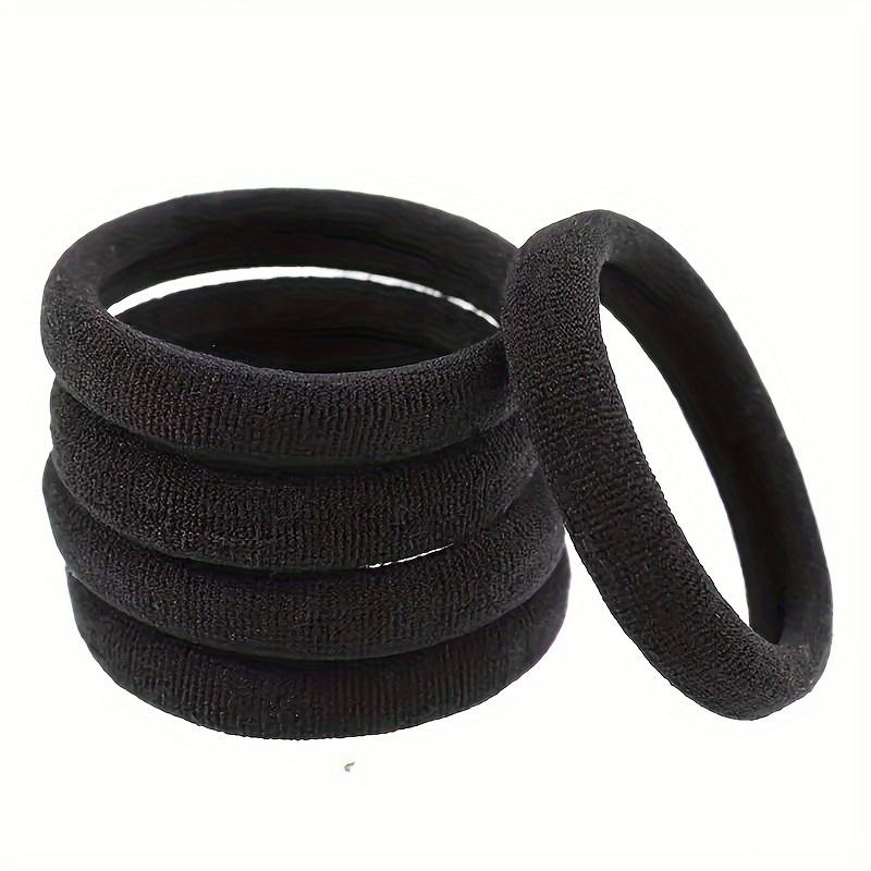 100/200pcs Black Large Hair Tie Rubber Bands Do Not Hurt Hair Good Elasticity Plush Hair Ring Hair Tie Head Rope Hair Accessories