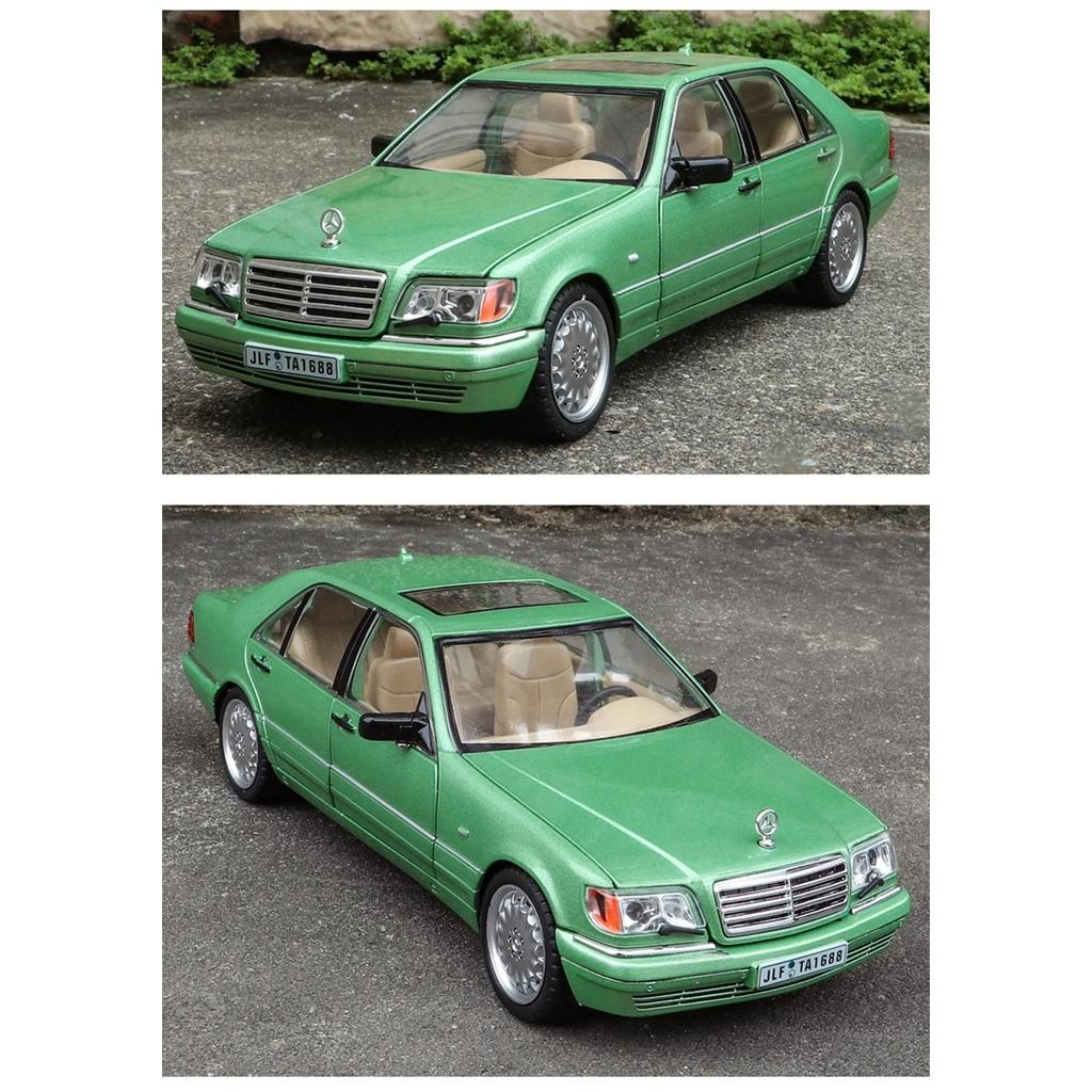 1/24 Benz W140 S320 SEL Alloy Classic Old Car Model Diecasts Metal Retro Vehicles Car Model Sound and Light Collection Kids Toys Gift