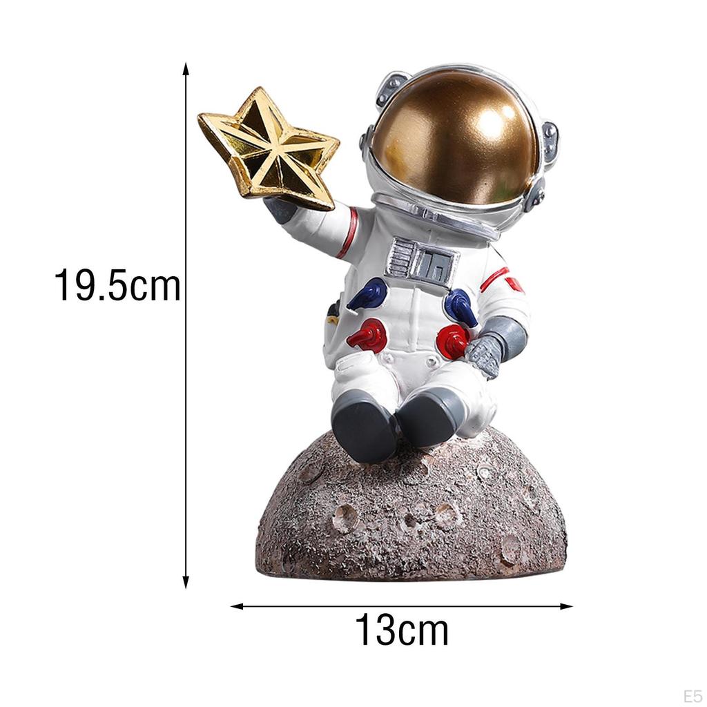 Astronaut Figurine Resin Moon Spaceman Model Ornament Car Interior Figure for Parties Cake