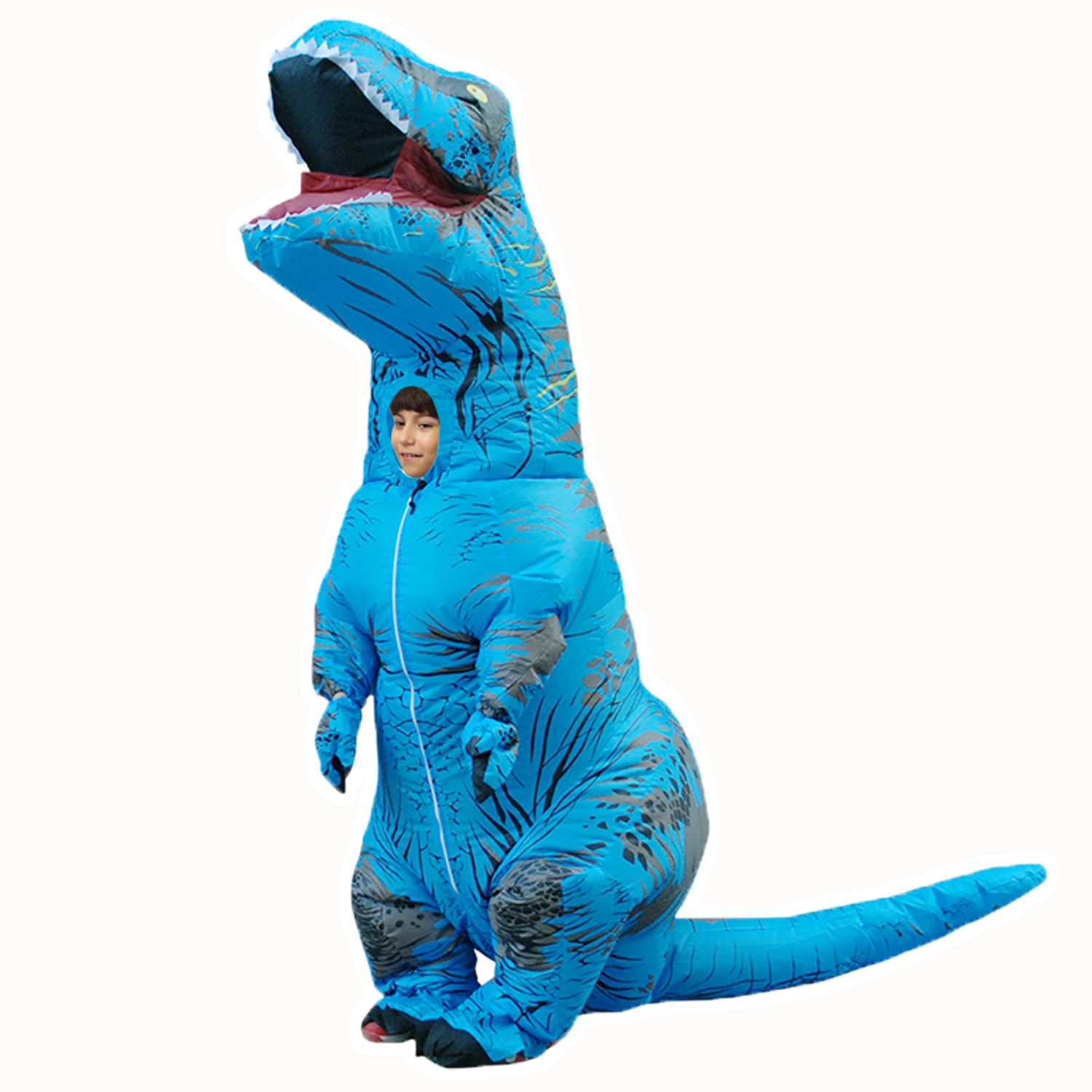 

KASTOBS Надувной динозавр Тираннозавр Хэллоуин Идеально подходит для Нового года и для взрослых и детей Размеры Костюм, Косплей, Рекс, Костюм, Надувной, синий