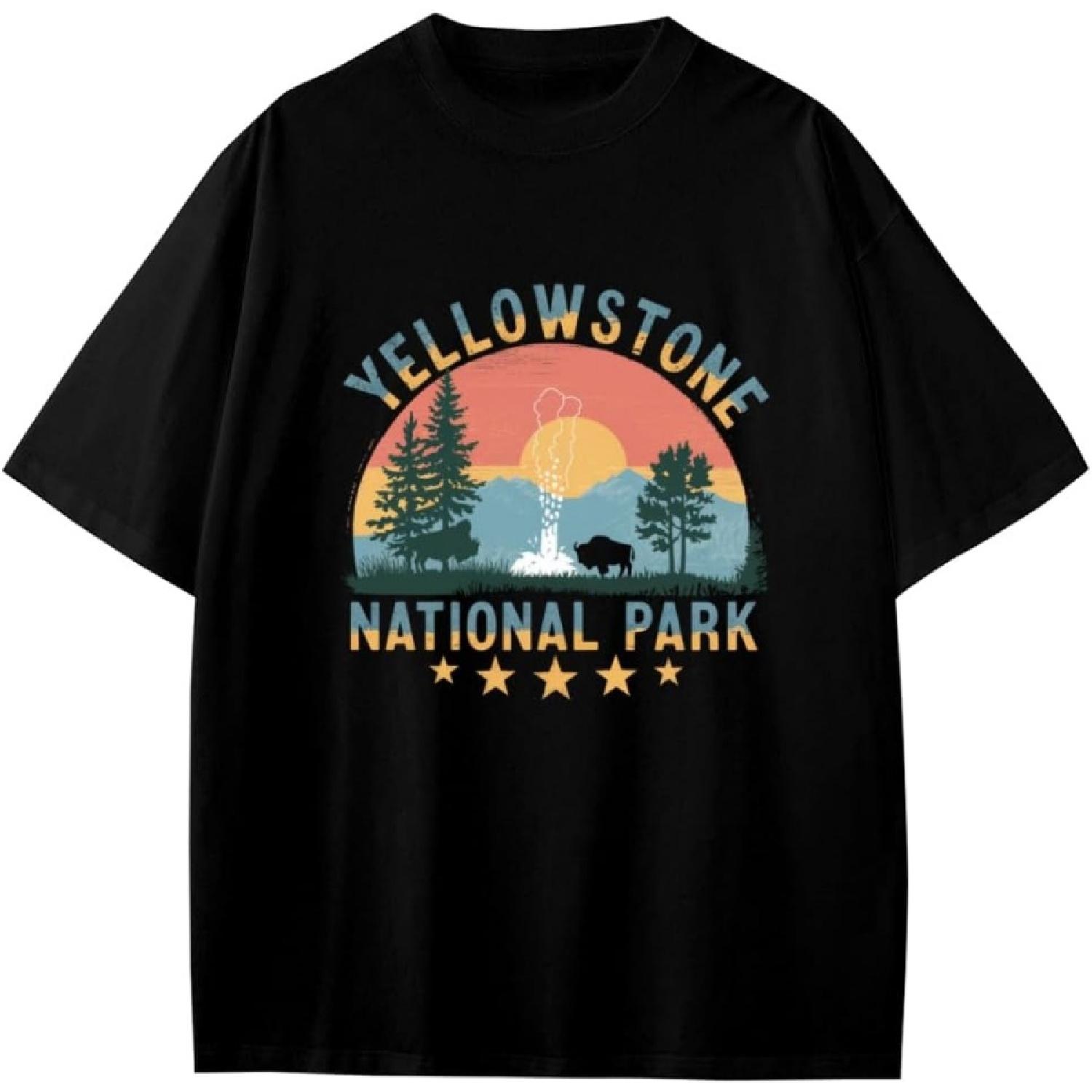 

Yellowstone National Park Wyoming Mountains Landscape Anime Cartoon Gift Girls Boys Teens T-Shirt XXXXXL різнокольоровий
