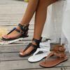 Fashion Women's casual sandals 2025 summer new French fairy style thick soled mid heel fashionable Roman shoes