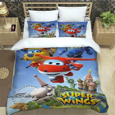 3D Print Super Wings Bedding Sets Exquisite Supplies Set Duvet Cover Bed Comforter Set Bedding Set Luxury Birthday Gift