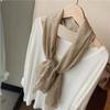 Solid Color Cotton Linen Scarf Lace Edge Silk Scarf Literary Flaxen Lace Scarf  for Women