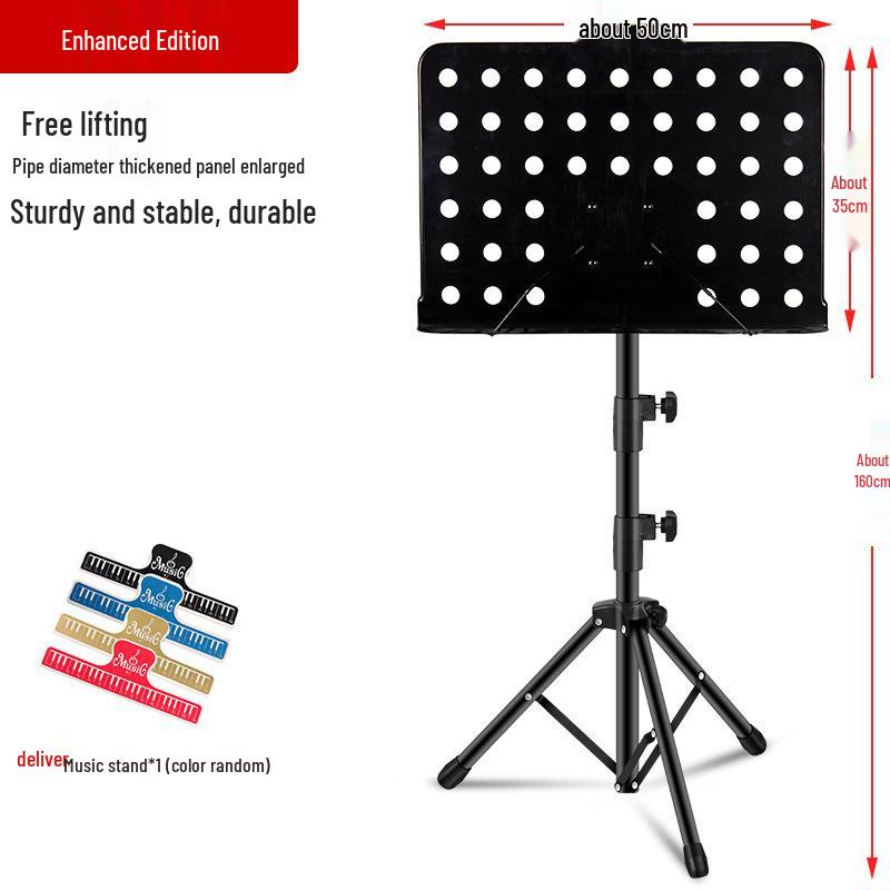Bärbart hopfällbart höjdjusterbart notställ för gitarr, fiol, guzheng, erhu och mer