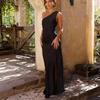Summer Dress Satin Spaghetti Strap Cowl Neck Backless Midi Dress Elegant Up Low Back Cocktail Dress