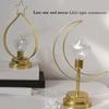 Eid Decors Moon Table Lamp Battery Operated Crescents Lamp Half Moon Light Metal Ramadans Star Lamp Home Decors