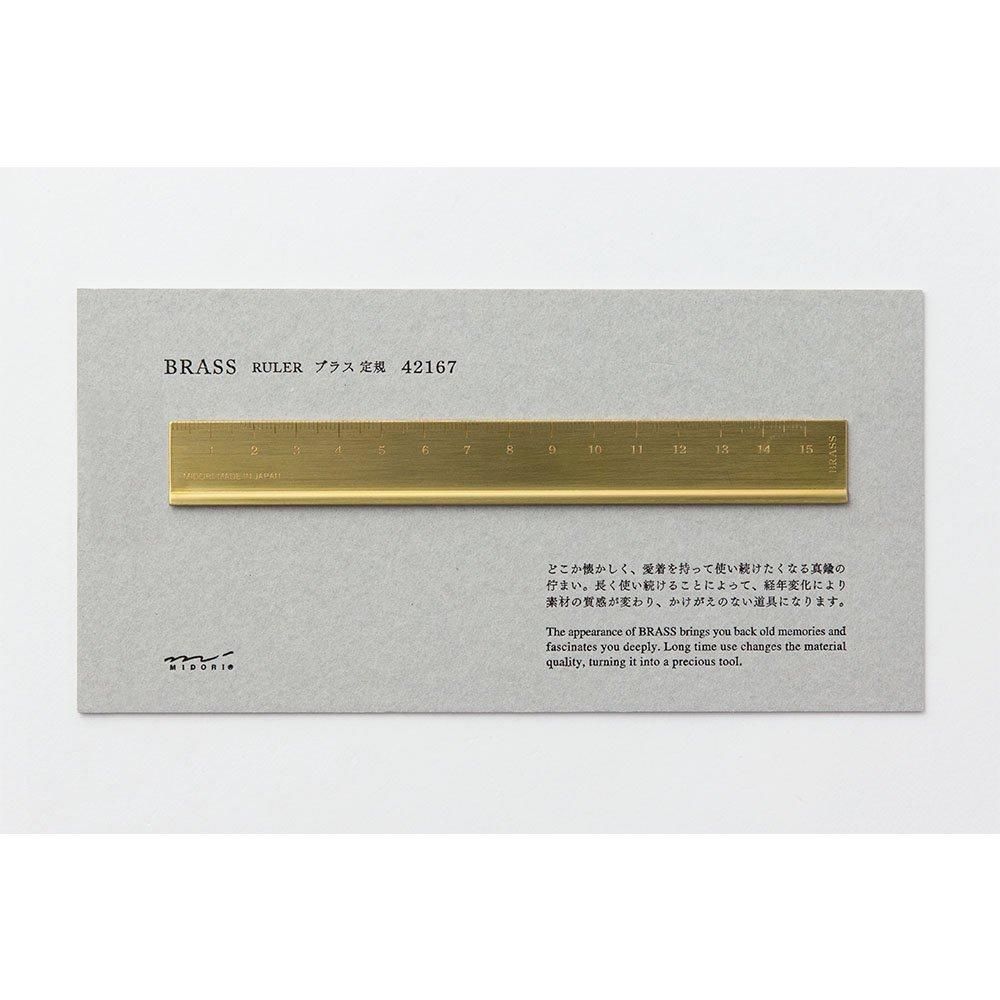 Traveler's Company Midori Pure Brass Ruler 42167006 - Durable Precision Measuring Tool